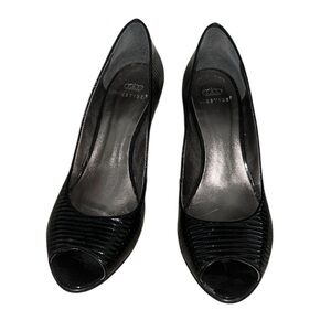 Westies Black Slip On Pero Toe Business Casual Heels Size 8